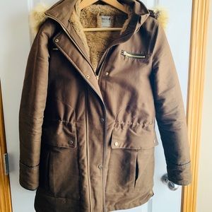 Zara coat with fur in size M
